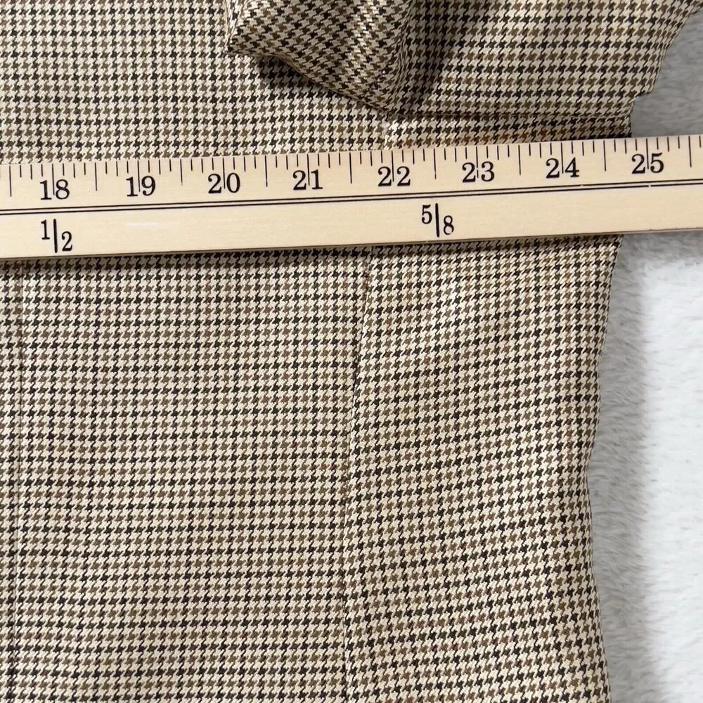Pronto Moda Italia Cashmere Silk Wool‎ Blazer Mens Sz 46R Houndstooth Brown